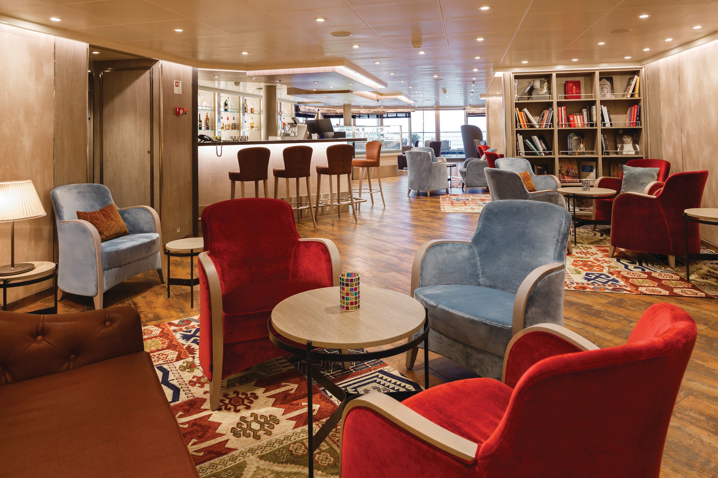 Quiet lounge aboard the ship