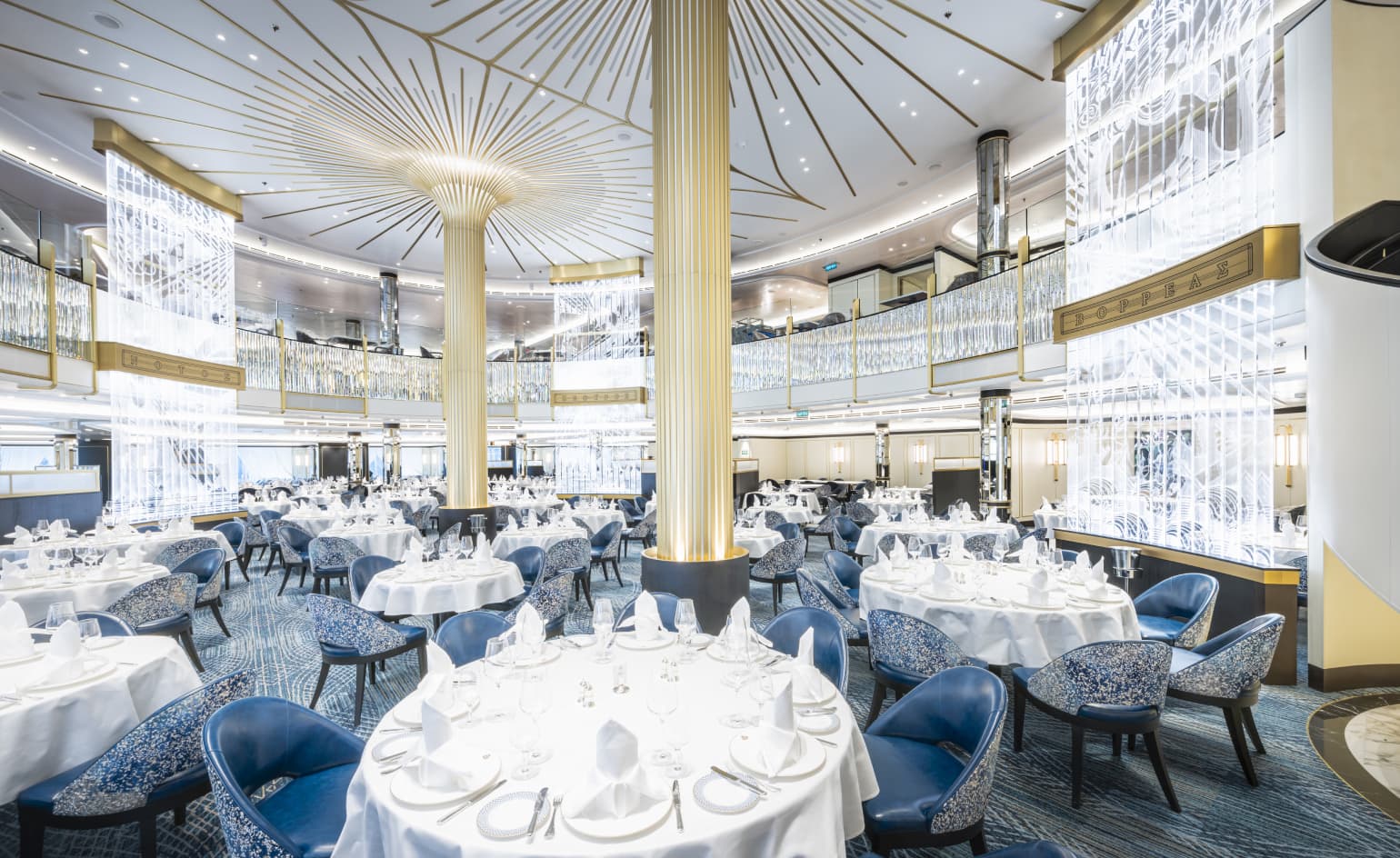 Dining room aboard the ship