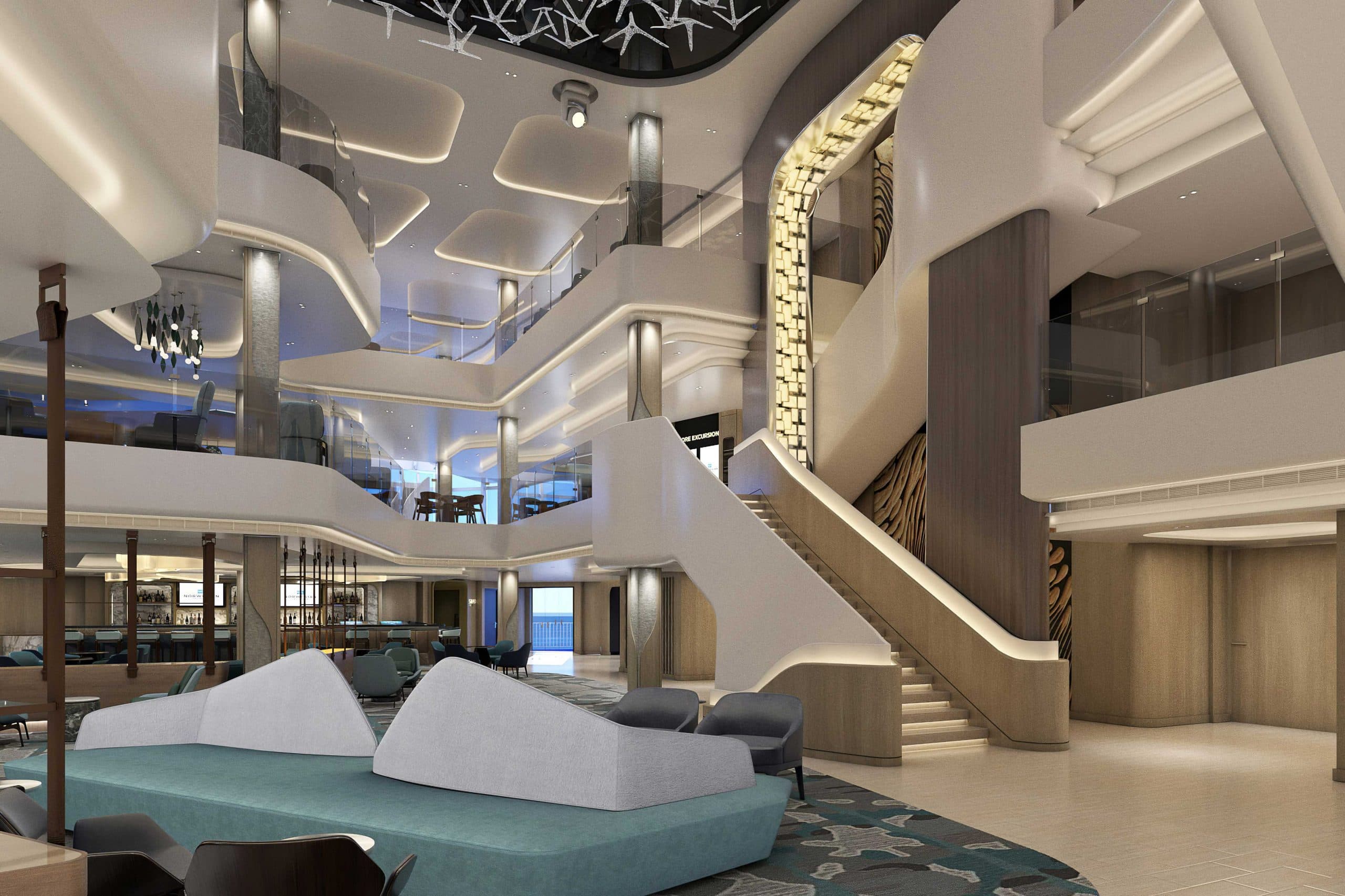 Atrium aboard the ship