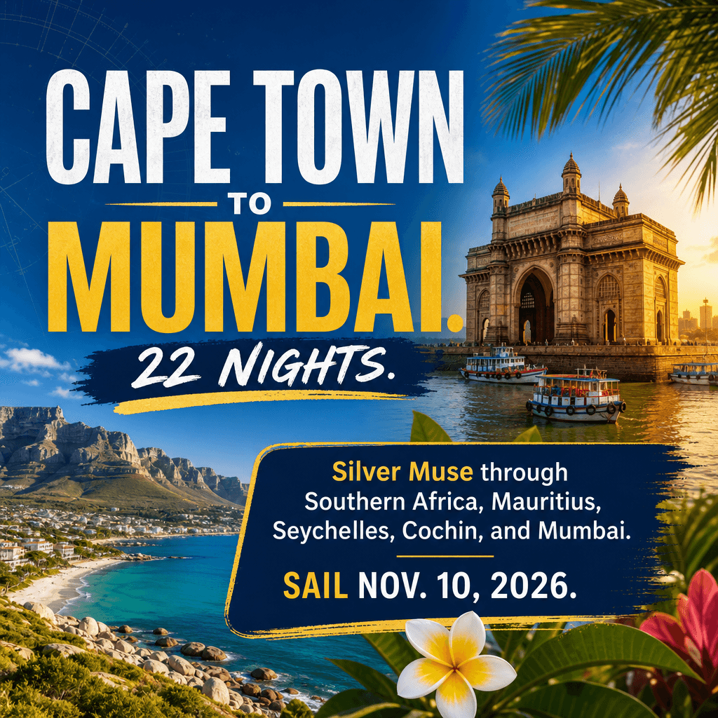 Cape Town to Mumbai. 22 Nights.